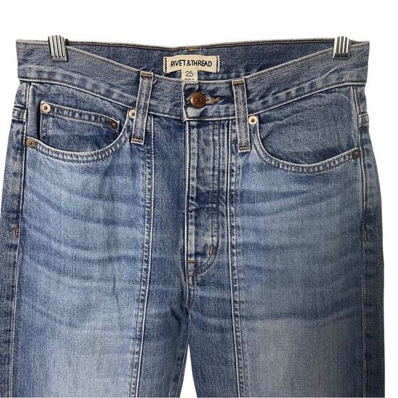 Rivet & Thread Limited Edition High-Rise Slim Boyjeans: Thigh-Patch, Urban, 25” - Picture 8 of 11